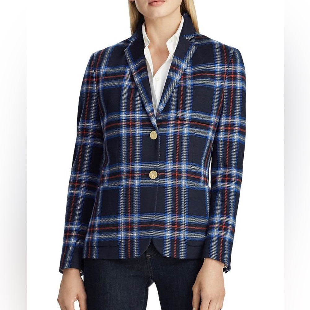 Lauren Ralph Lauren Blue Plaid Blazer
